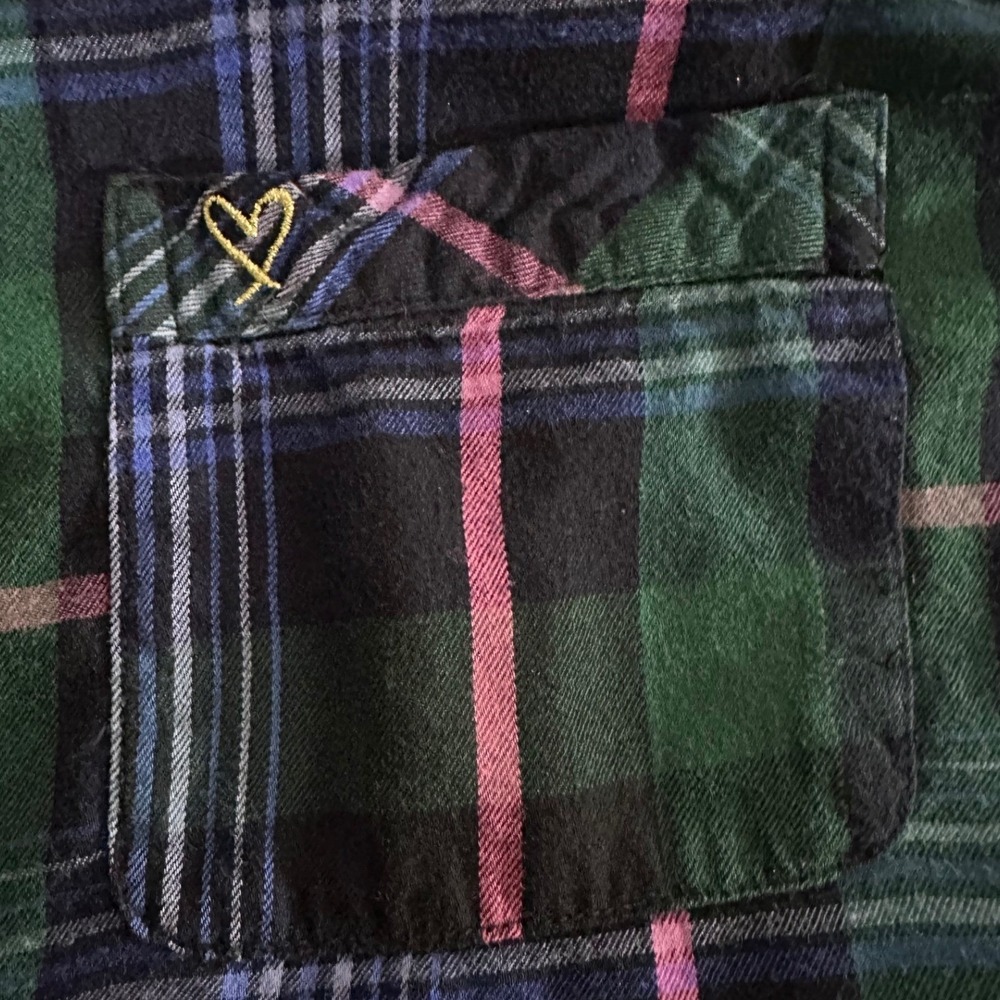 Victorias Secret Plaid Pajama Set Sz M Cotton Modal Pants&Shirt Lounge Sleepwear - Picture 12 of 13